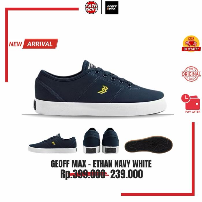 Sepatu Geoff Max Original - Ethan Navy White Sepatu Pria Wanita Shos Sneakers Casual Sekolah Kuliah