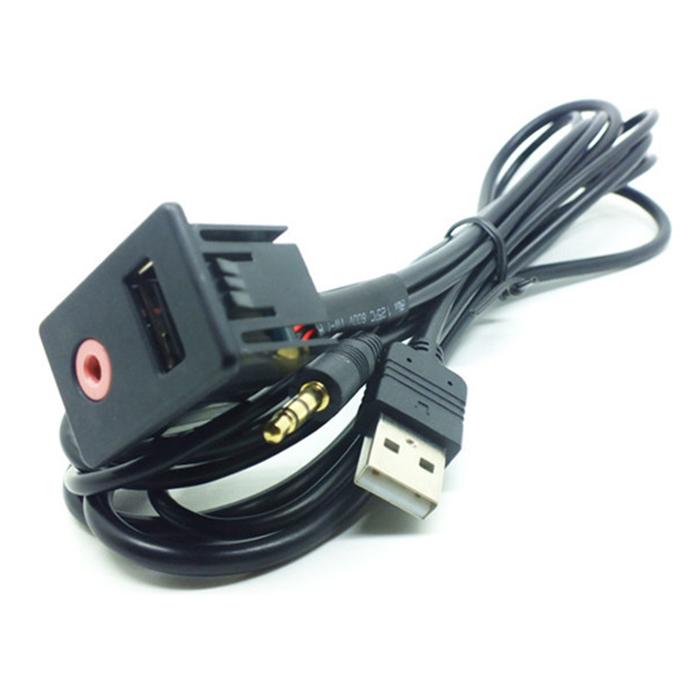 AUX mobil + saklar USB dudukan modifikasi mobil, soket Aux soket Usb