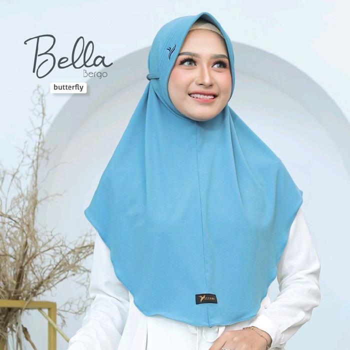 Yessana - Bergo Bella Jersey Arsy Kain Polos Tekstur Kulit Jeruk Halus Lembut Bergo Instant Pad Bord