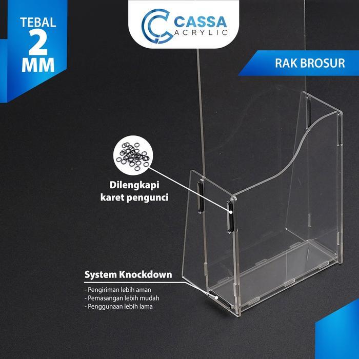 Rak Brosur Akrilik / Display Tempat Brosur Ukuran 1/3 A4