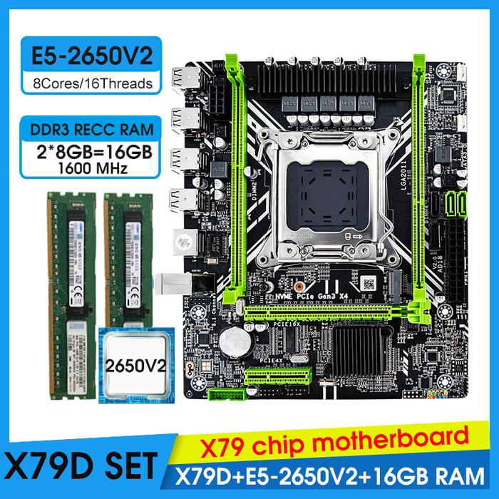 JINGSHA X79 Motherboard Set with Xeon E5 2650 V2 CPU LGA2011 combos