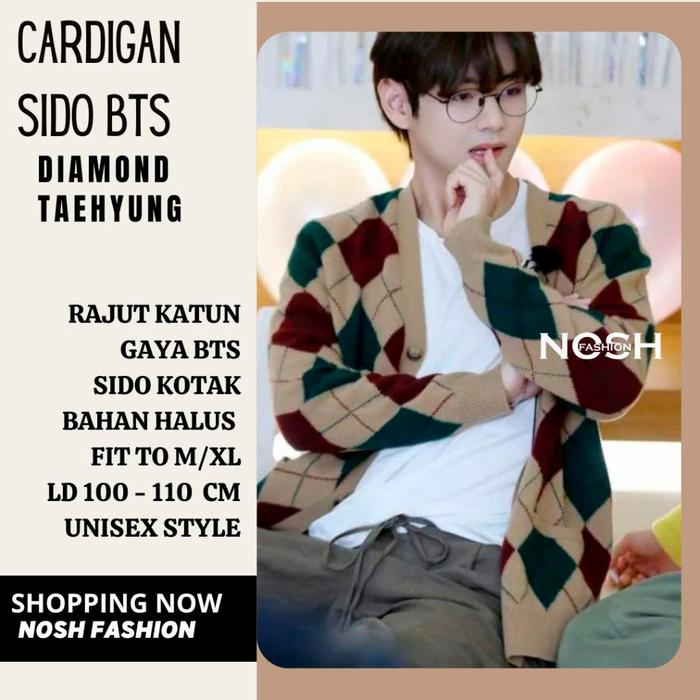 Kardigan Rajut OverSize Sido Mocca Taehyung BTS / Cardigan Diamond BTS / Cardigan BTS - JCCollection