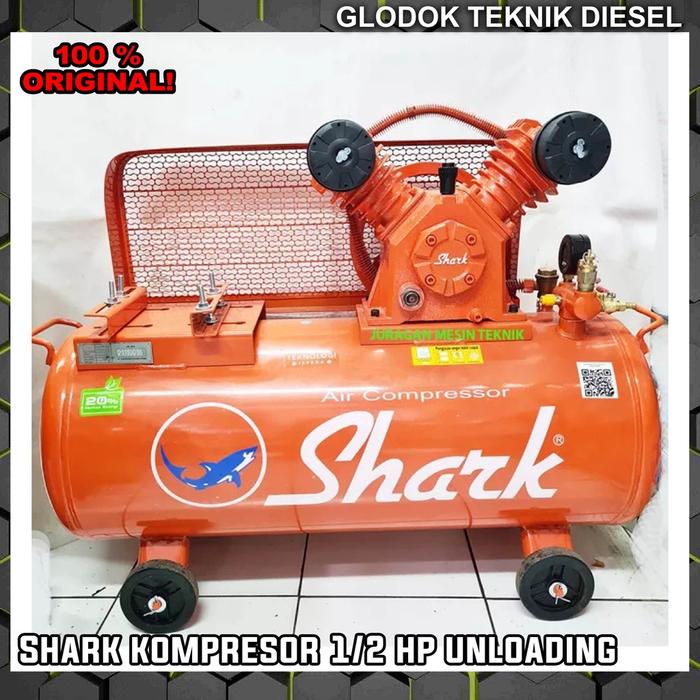 SHARK Kompresor Angin 1/2 HP Unloading Air Compressor 0.5 PK Tanpa Penggerak ORIGINAL