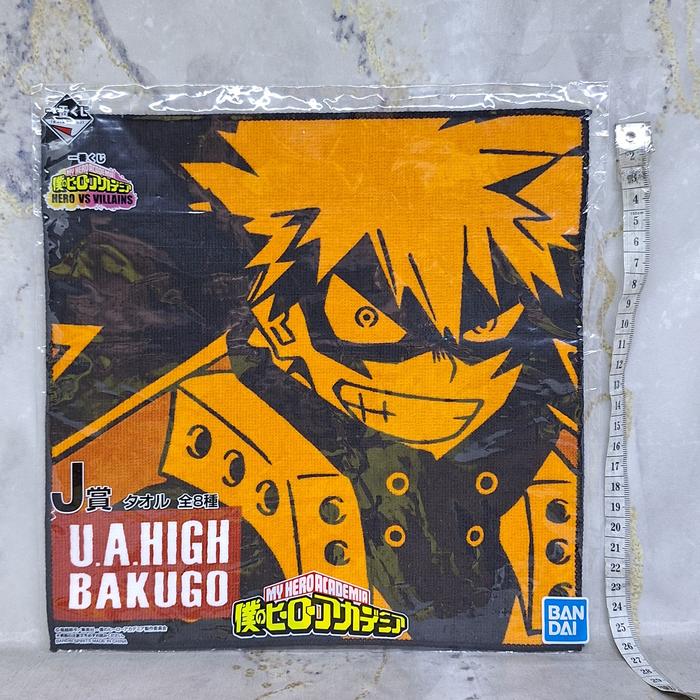 My Hero Academia Katsuki Bakugo Hand Towel Handuk Tangan Ichiban Kuji J Prize Hero Vs Villains 25 cm