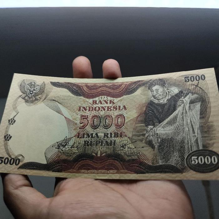 Uang Kuno 5000 Rupiah Penjala Ikan 1975