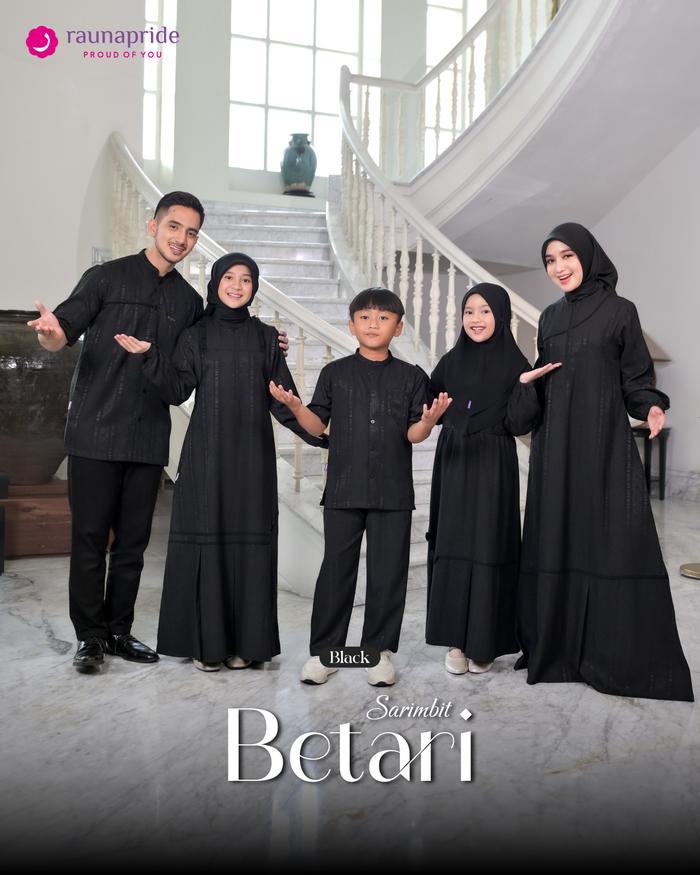 Raunapride FAMSET BETARI TERBARU 2026 Gamis Sarimbit Muslim Wanita & Anak-anak Baju Dress Lebaran Sy
