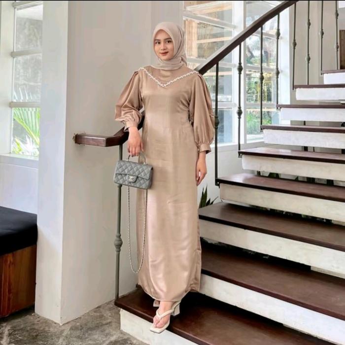 CALENDULA Dress Satin  Kondangan Gaun Bridesmaid Lamaran Tunangan Wisuda Seragam Keluarga Nikahan SO