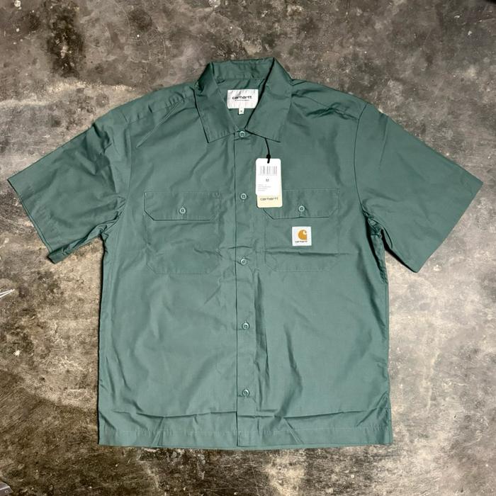 Kemeja Carhartt WIP S/S Craft Shirt Silver Pine - Original 100%