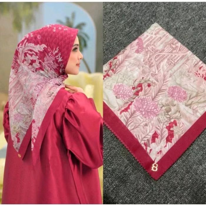 ￼Buttonscarves Litle Mermaid Sublim Titik 3 Jilbab Segiempat Buttonscarves