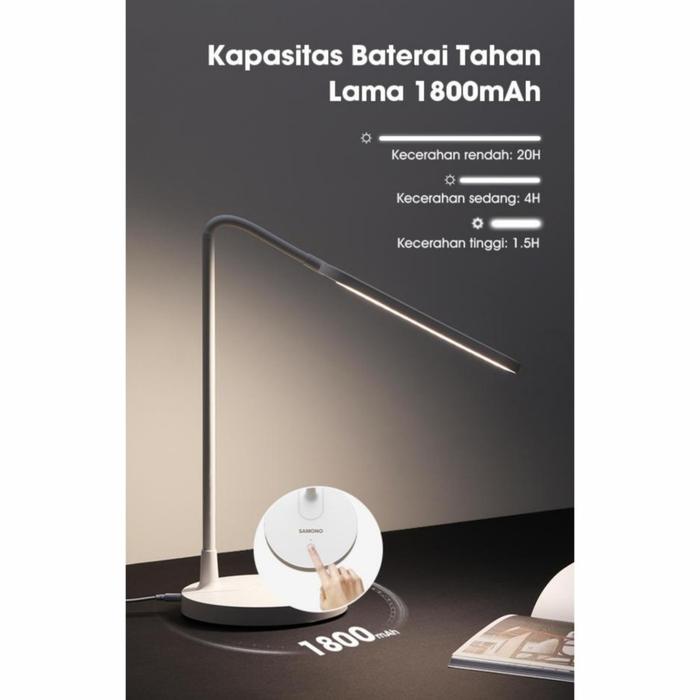 Samono SW-DL10 Desk Lamp Lampu Meja Baca LED Flexible 360 1800mAh Original Samono Bergaransi