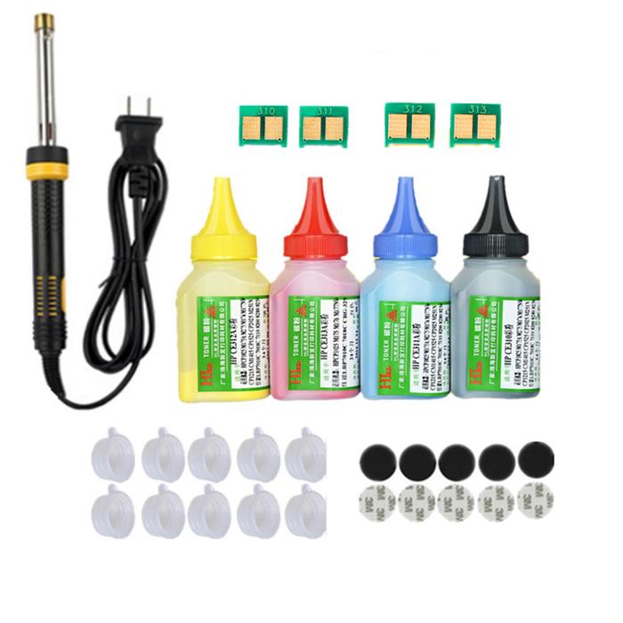 Refill toner Powder cartridge tool kit + 4 chip for HP CB540A -