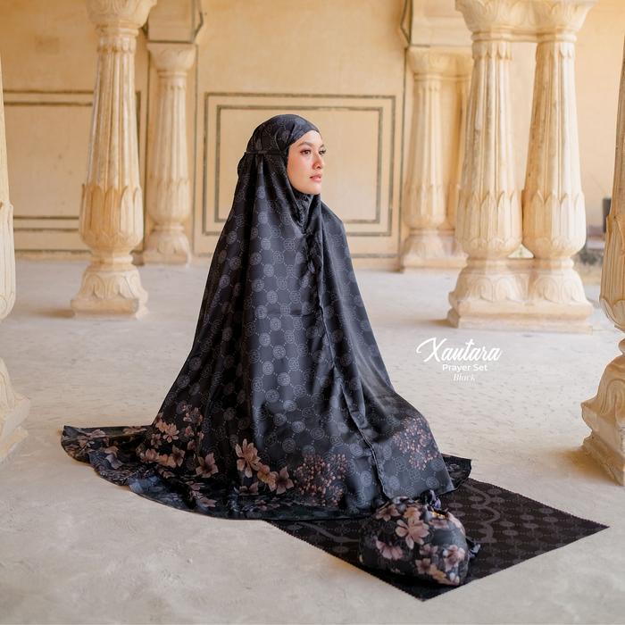 BERMUTU MYLADY HIJAB MUKENA XANTARA Atasan Bawahan Cantik Gold Grey Mewah Motif Nyaman
