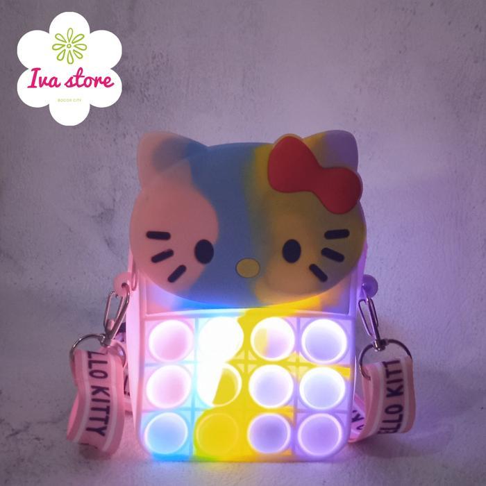 BOOM SALE Tas Pop it hello kitty LED