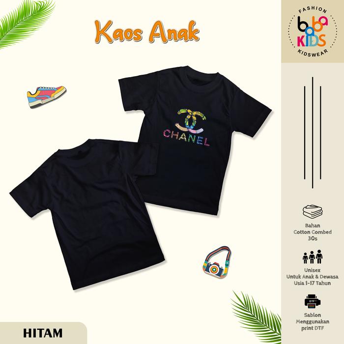 Kaos Anak & Remaja Laki Laki & Perempuan 1-17 Tahun Chanel Cotton Combed 30s