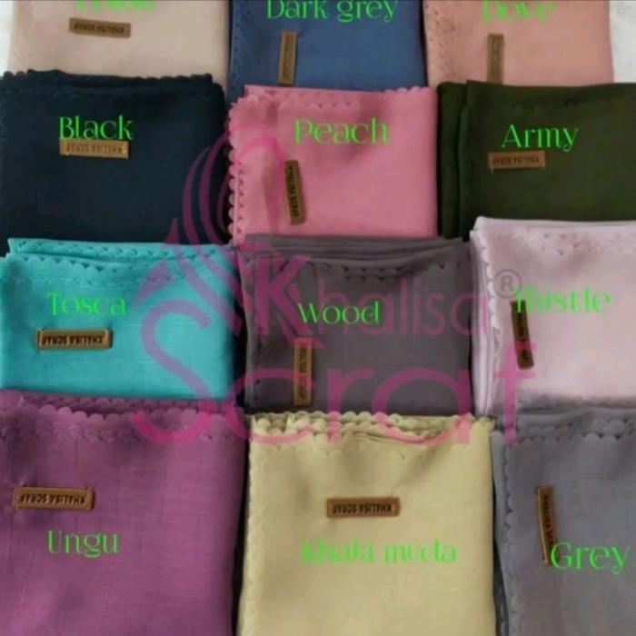 Jilbab Khalisa scarf rubycorn/jaguar/waffle/potton Voal Segi Empat Muslim Cantik Nyaman