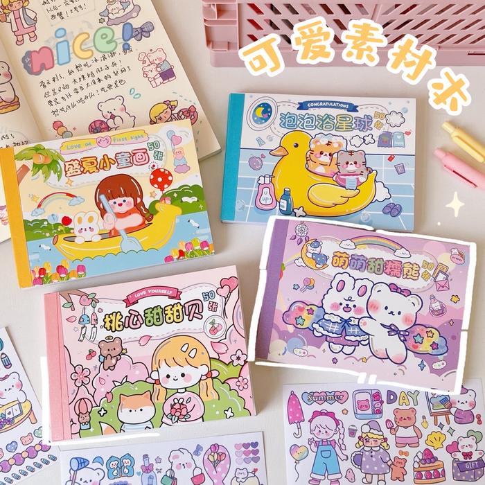 (YUMIOLSHOP21) DEKORASI STIKER AESTHETIC/ BUKU STIKER 50 LBR/
