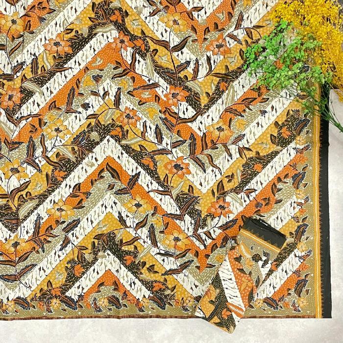kain batik tulis asli full khas trusmi cirebon motif zig zag bahan katun