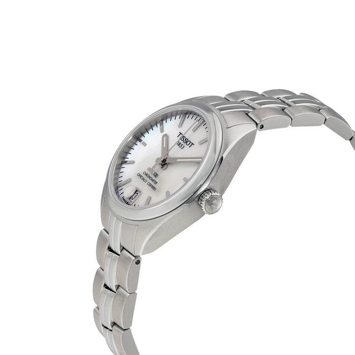 Jam Tangan Wanita Tissot Pr100 T101.208.11.111.00 Chronometer Mother Of Pearl Dial Stainless Steel S