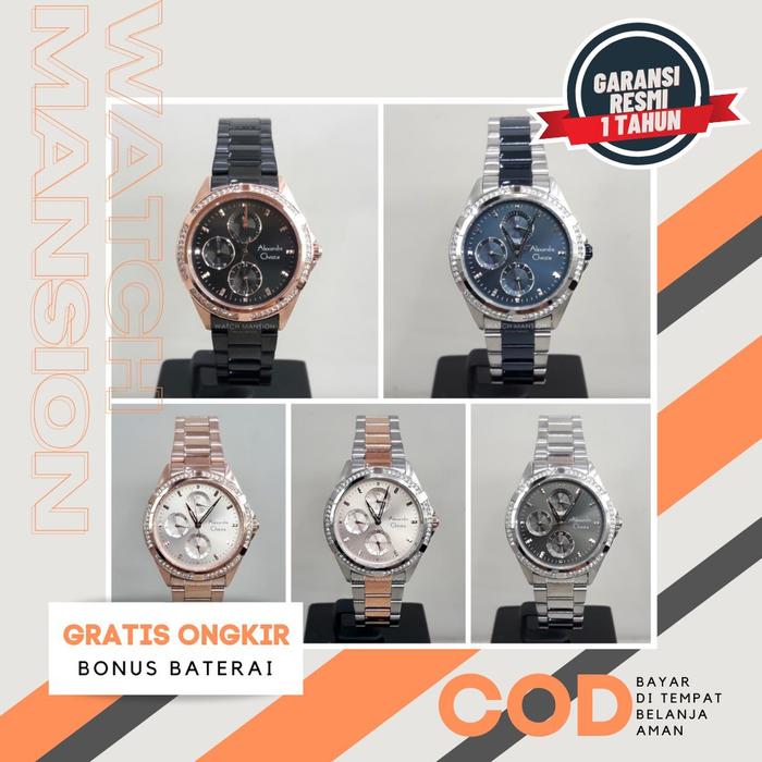 JAM TANGAN WANITA ALEXANDRE CHRISTIE 2902 AC 2902 AC2902 STAINLESS STEEL ORIGINAL & GARANSI 1 TAHUN