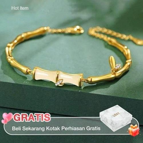 Gelang Giok Bambu Gelang Giok Lapis Emas 24k Gelang Segmen Bambu Giok Hetian Gelang Batu Giok Asli C