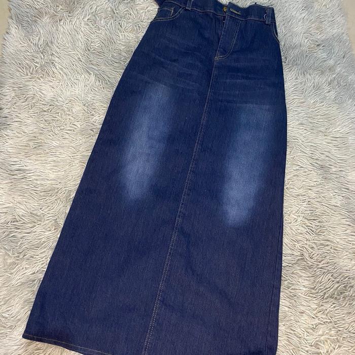 Jehha rok jeans / rok jeans span / rok jeans panjang Kancing Karet