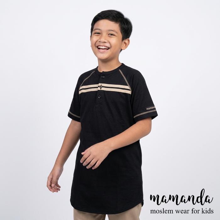 Mamanda Kaos Semi Kurtah Hitam - kurtah untuk mengaji mamanda Baju Anak koko laki