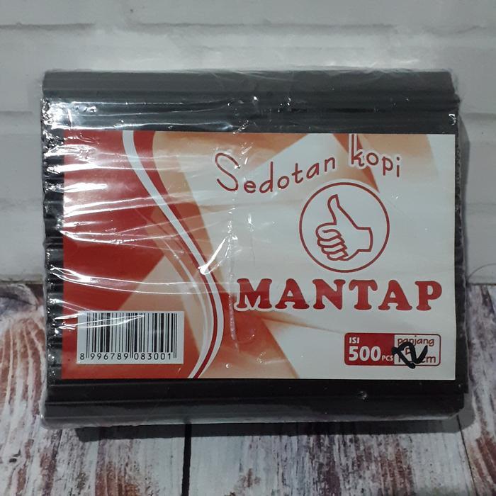 sedotan stirrer pengaduk adukan kopi pipih straw coffee 12cm paper cup