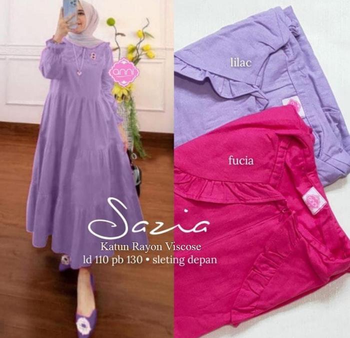 Sazia Midi Dress/ Sazia Dress / Gamis Midi / Gamis Rayon/ Dress Rayon imah momo