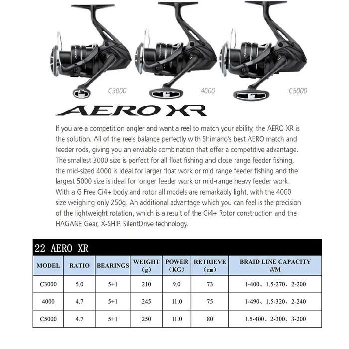 Shimano Aero XR Model 2022 Spinning Reel Pancing