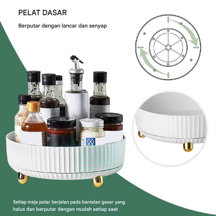 RAK PUTAR PENYIMPANAN SERBAGUNA 360 DERAJAT / RAK PUTAR BUAH / RAK PUTAR BUMBU / RAK PUTAR MINUMAN /