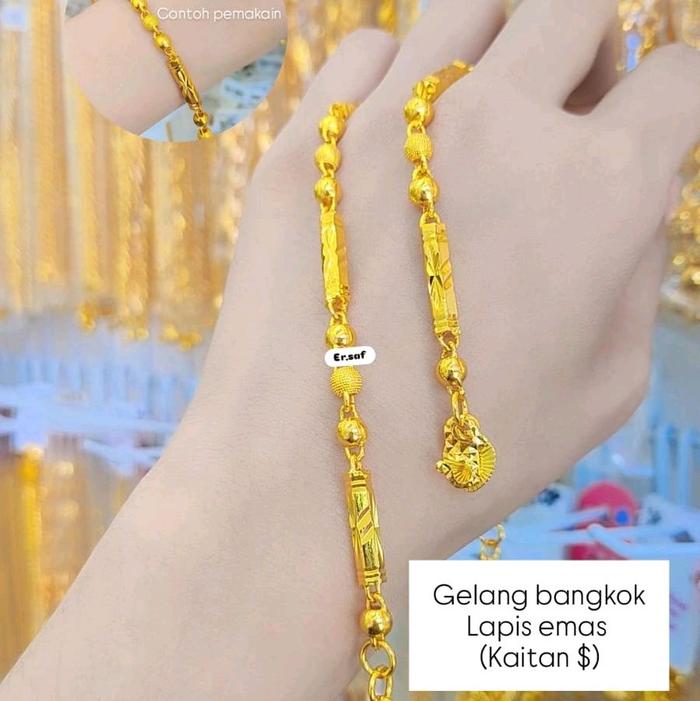 Gelang Bambu Lapis Emas