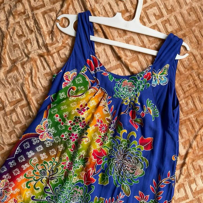 Daster batik,daster singlet kencana ungu (Biru)