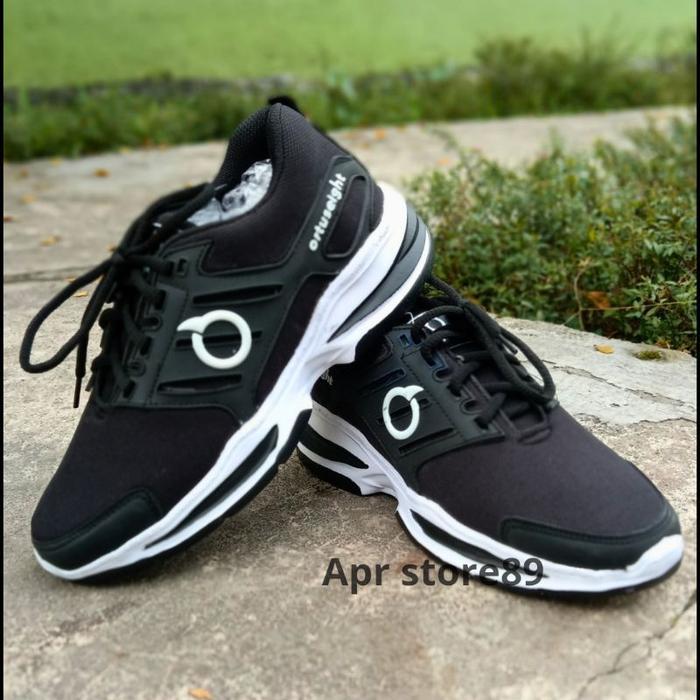 Sepatu Sneakers Running Ortus Pria Dan Wanita Terbaru - Hitam, 38