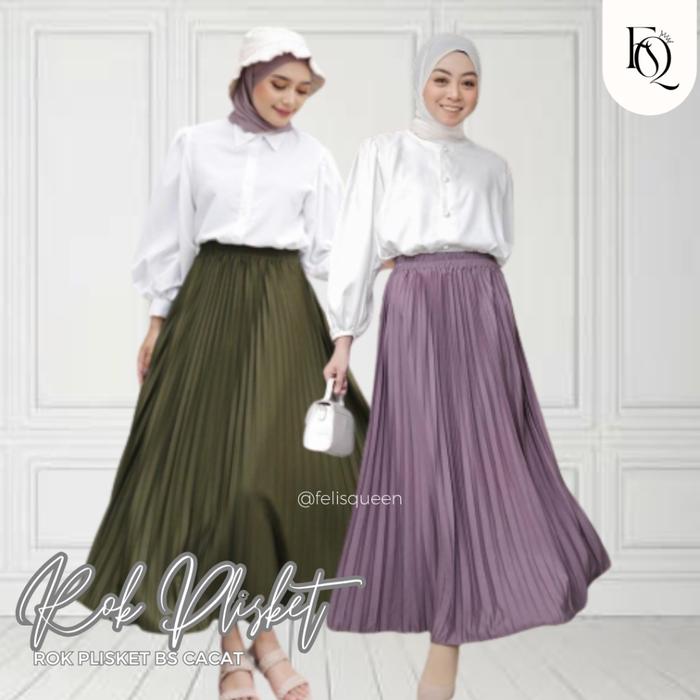 ROK PLISKET MURAH CUCI GUDANG BS / CACAT PRODUKSI TERMURAH/ROK PLISKET MAYUNG CACAT