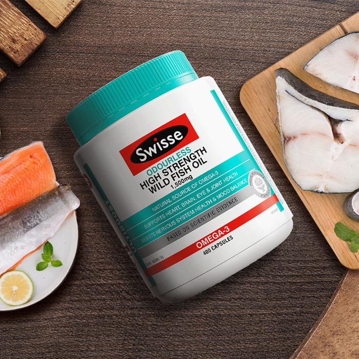 Swisse minyak ikan liar, pourless kekuatan tinggi 1500mg 400 kapsul