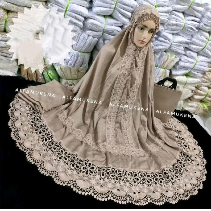 Mukena dewasa andin ikatan cinta jumbo kfull renda seroja terbaru mukena prada princess keong seroja
