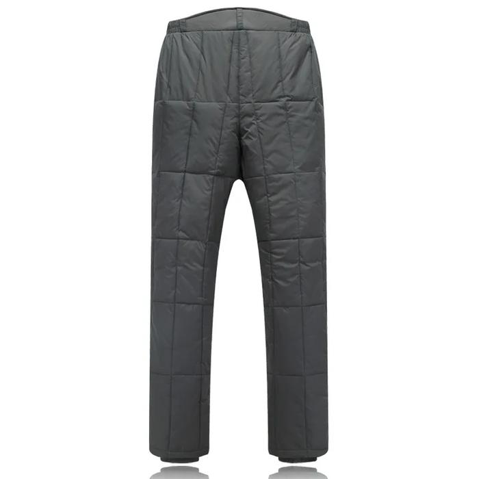 High Waist Winter Down Pants Men Double Face 80% White Duck Down Padded Trousers Thick Warm Keep Pan