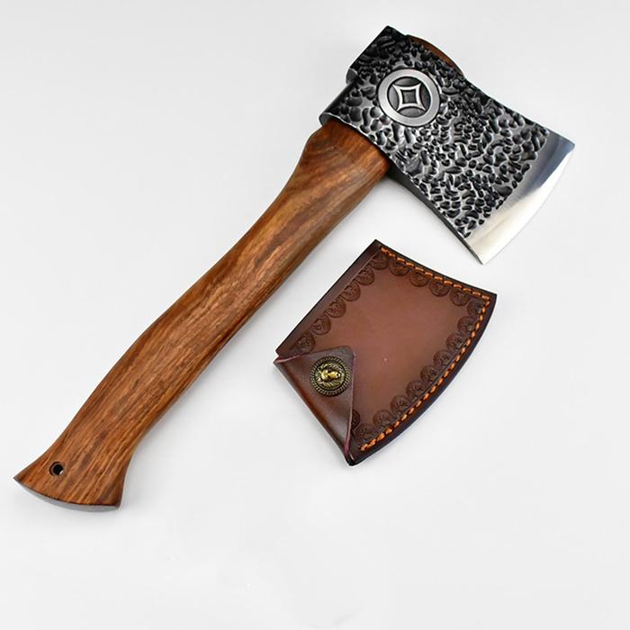 Tactical Axe DC53 Alloy Steel Wooden Handle Survival Ax Outdoor