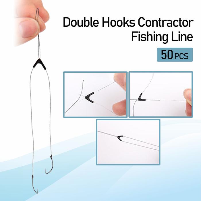 Mtos Jakarta - Kail Pancing Double Hook 50 PCS | Fishing Line Hook | Aksesori Mancing Outdoor