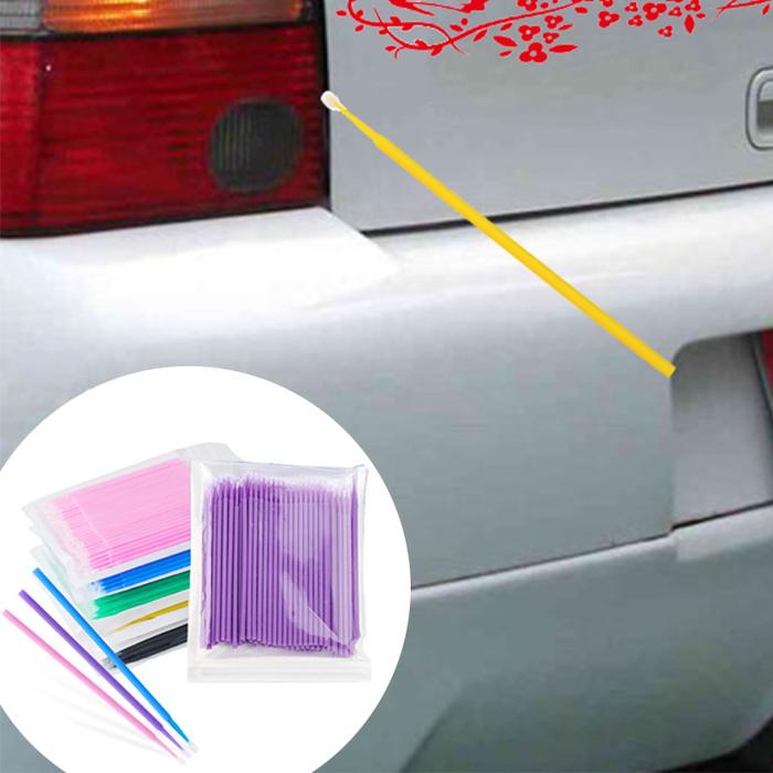 100 Buah Alat Pemeliharaan Mobil Kuas Cat Touch-Up Pena Kuning Sekali