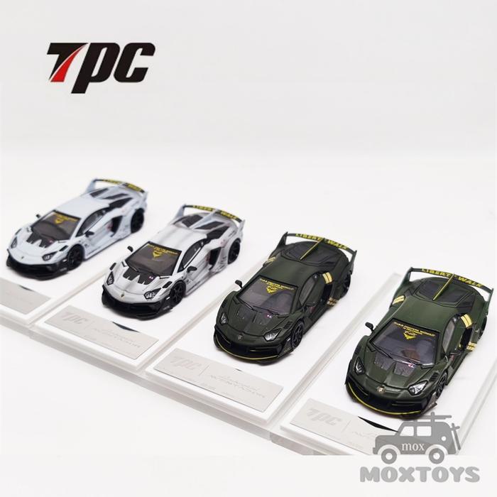 TPC 1:64 LBWK Aventador 700 GT EVO fighter Gray / Zero Green Diecast
