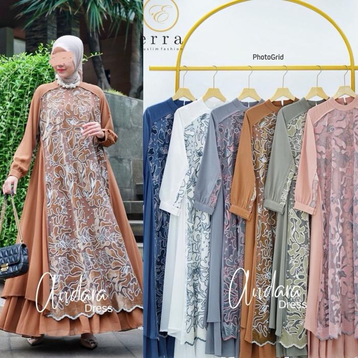 ANDARA DRESS BY ERRA.ID/gamis susun mewah/gamis premium/gamis cantik/Raya dress