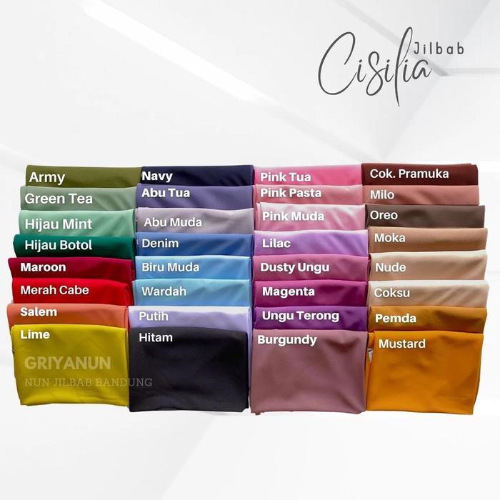 Cisilia Segi Empat Instant by Nun Jilbab bahan diamond crepe