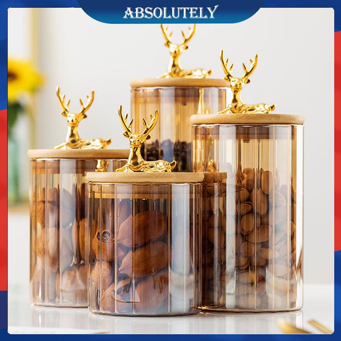 Toples Rusa Gold Toples Gold Penyimpanan Makanan Toples Lebaran Toples Kue Toples Deer Transparantop