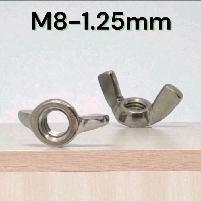 M8-1.25mm Mur kuping Mur Sayap Mur Kupu-kupu Wing Nut