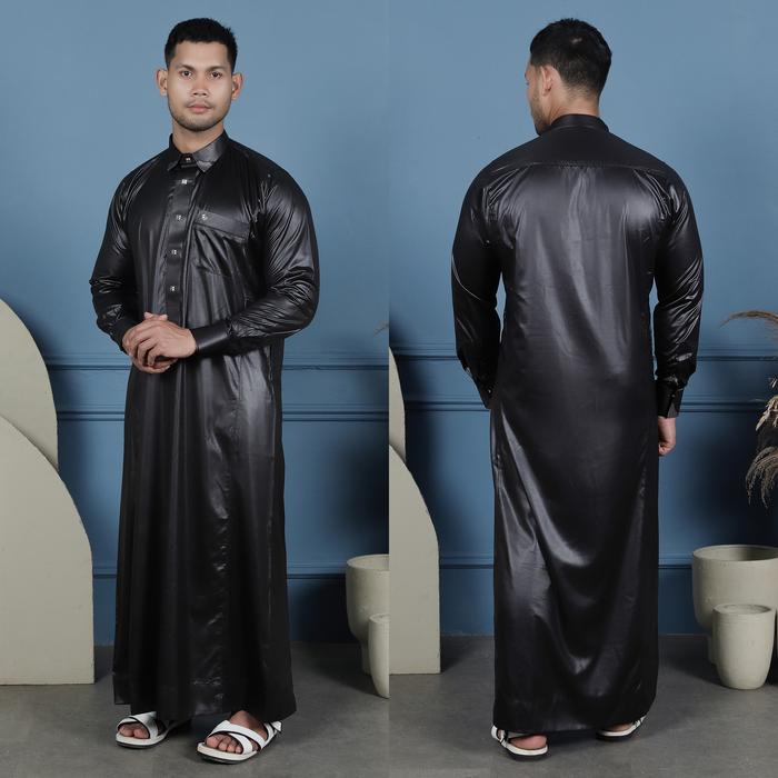 Gamis Saudi Pria Manset Al Zahra Dewasa Az-1838 Hitam
