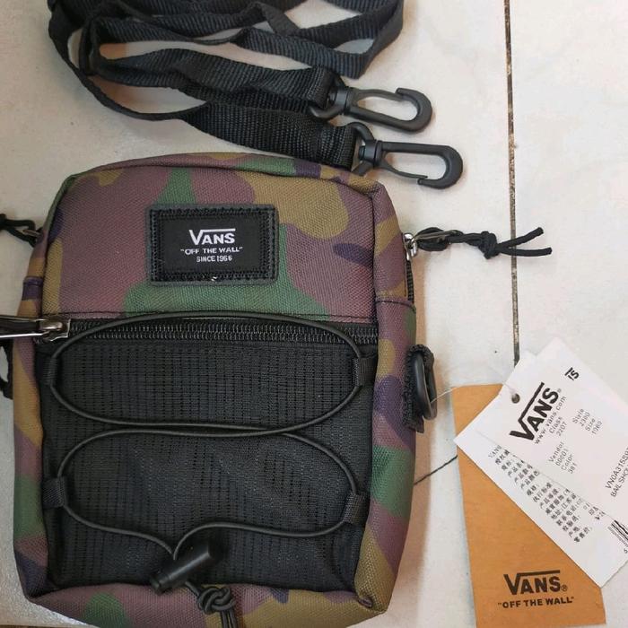 Tas Vans Bail Small Shoulder Bag Camo Polyester Ripstop Loreng Black Hitam All Original Authentic Le