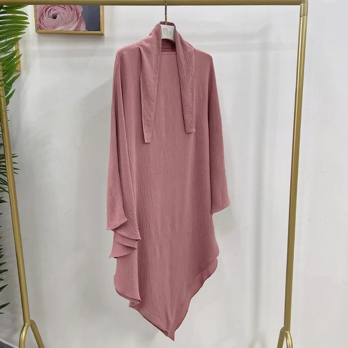 Long Khimar Overhead Hijab Scarf One Piece Amira Prayer Garment Kaftan Eid Ramadan Turkey Dubai Isla