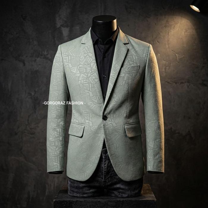 gorgoraz jas pria blazer pria batik keren sage  embos bunga slimfit terbaru Santai Formal