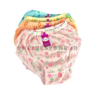 12 Pcs Celana Dalam Wanita Lusinan Cd Cewek Dewasa Remaja Anak Seksi Motif Bunga Orchid